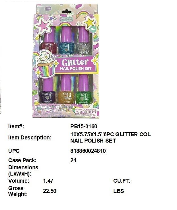 10X5.75X1.5"6PC  NAIL POLISH MAKE UP SET