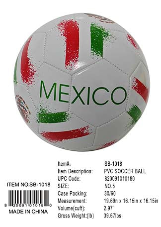 250G SIZE 5 SOCCER BALL WHT MEX