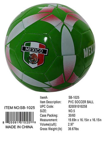 250G SIZE 5 SOCCER BALL GRN MEX