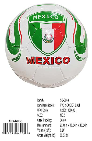 250G SIZE 5 SOCCER BALL MEXICO WHT