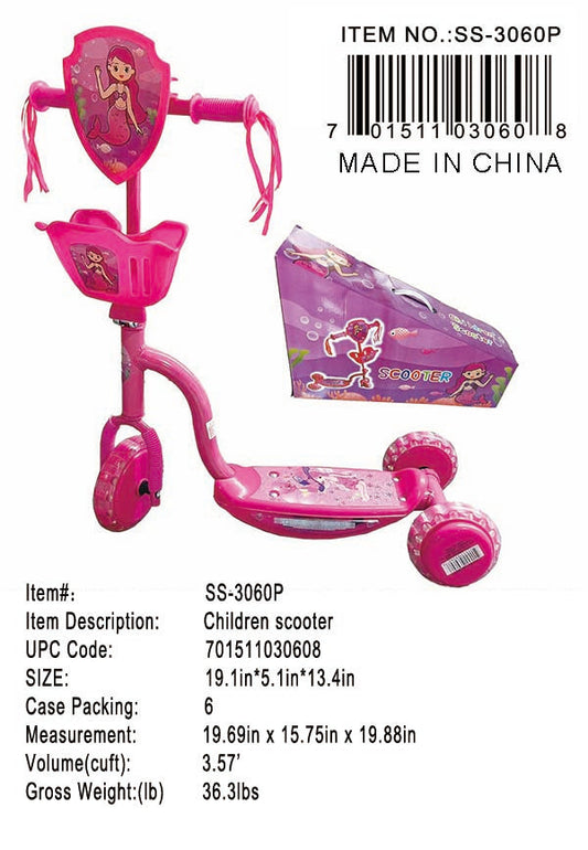 3 WHEELS SCOOTER PINK MERMAID