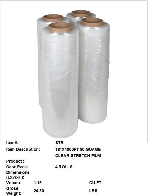 18"X1000 HEAVY DUTY STRETCH FILM