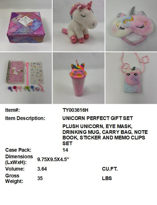 9.75X9.5X4.5"UNICORN PERFECT GIFT SET