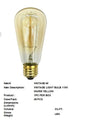VINTAGE LIGHT BULB WARM YELLOW COL