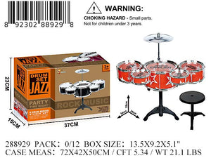 13.5X9.2X5.1"5PC JAZZ DRUM+CHAIR SET