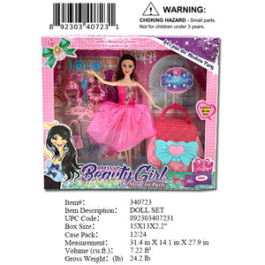 15X13X2.2"11"BEAUTY GIRL DOLL PARTY DRESS UP P