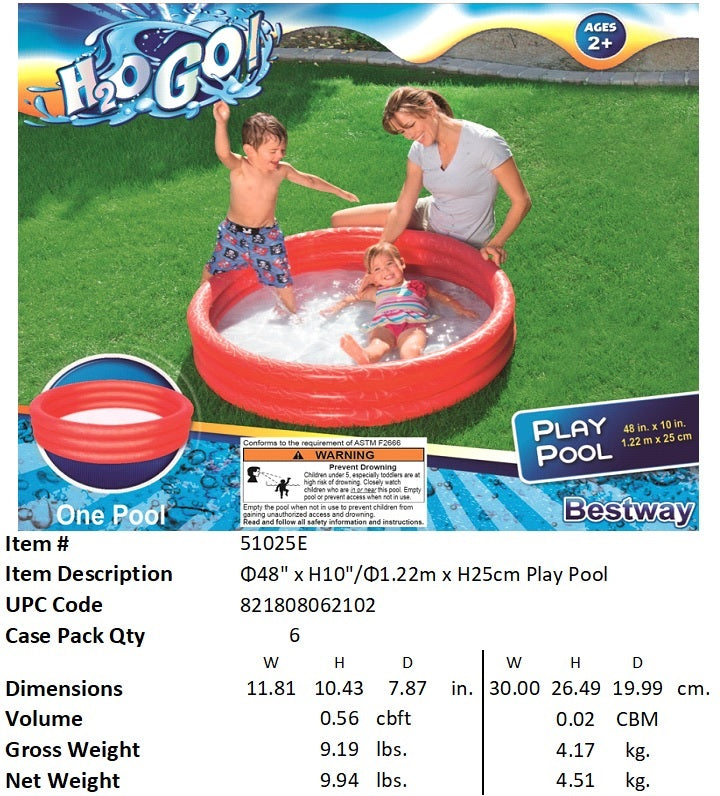 H2OGO! 48X10"3-RING PLAY POOL