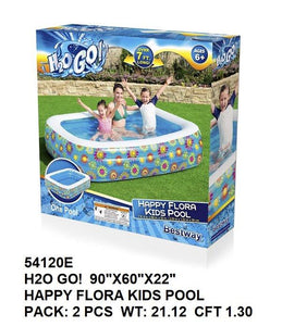 H2OGO! 90X60X22"H2O GO! HAPPY FLORA KIDS POOL