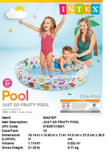 48X10"INTEX INFLATABLE JUST SO FRUITY POOL
