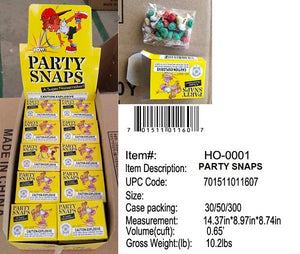 PARTY SNAPS 30/50/300 YELLOW BOX